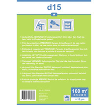 Abdeckfolie mit Warnhinweisen zu Erstickungsgefahr und Verwendung