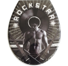 Toilettendeckel mit Rockstar-Motiv