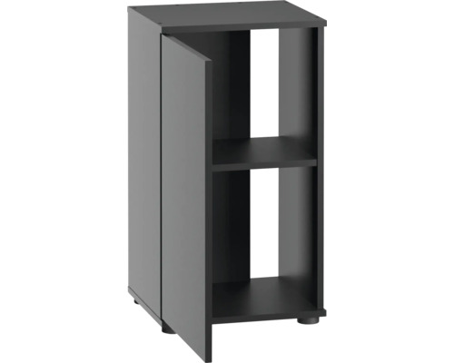 Schwarzer Unterschrank mit einer Tür und Regalfächern