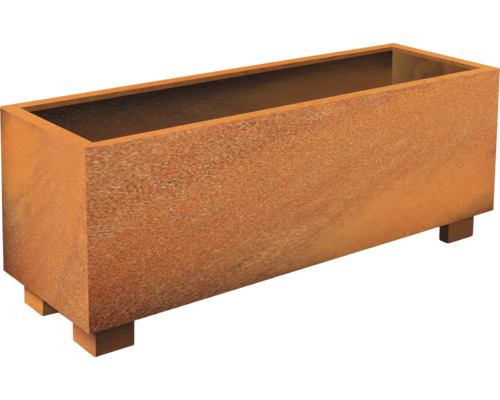 Rechteckiger Pflanzkasten aus Metall mit Füßen