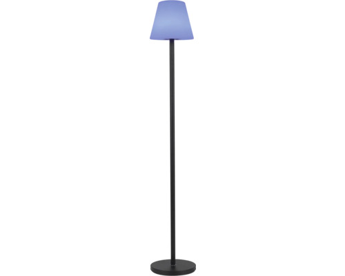 Stehleuchte mit Lampenschirm und schwarzem Ständer