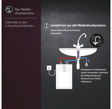 Illustration einer Installation nur mit Niederdruckarmatur.