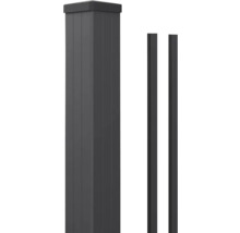 Zaunpfosten aus Aluminium mit zwei Füllprofilen