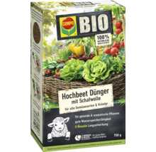 COMPO Bio Hochbeet Dünger mit Schafwolle, 750 Gramm Packung für Gemüse und Kräuter