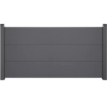 Gartenzaun aus Aluminium mit horizontalen Paneelen