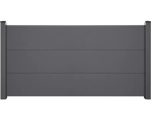 Gartenzaun aus Aluminium mit horizontalen Paneelen