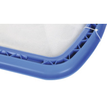 Poolkescher mit blauem Rahmen und weißem Netz