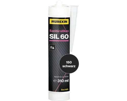 Sanitär Silikon Murexin SIL60 schwarz 310 ml Murexin Sanitärsilikon SIL 60, 310 ml Kartusche