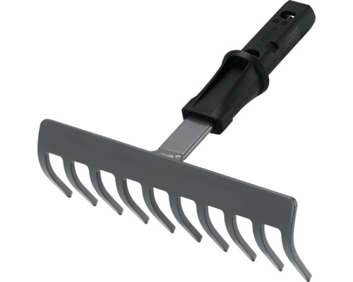 Gartenrechen aus Metall mit Kunststoffgriff