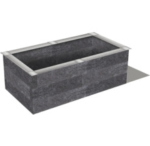 Hochbeet aus Stein mit Metalleinfassung