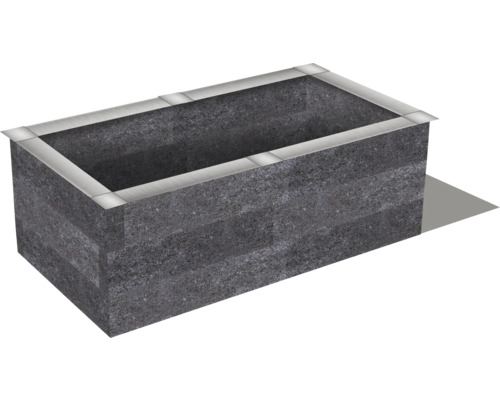 Hochbeet aus Stein mit Metalleinfassung