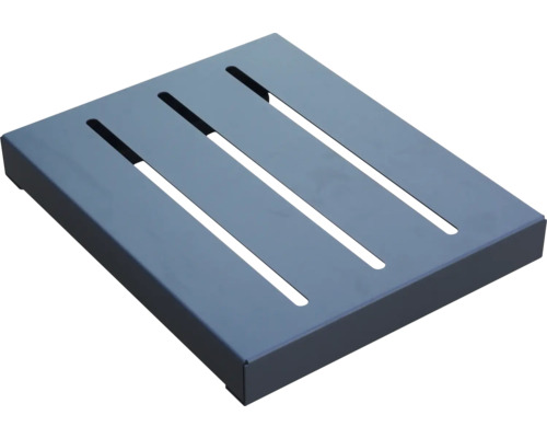 Sitzauflage Palatino POINT Stahl 50 x 40 x 9 cm RAL 7016 anthrazitgrau Quadratische Duschablage mit Schlitzen