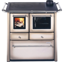 Holzherd mit Kochfeld, Backofen und Schubladen