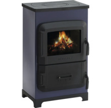 Holzofen mit Sichtfenster und Holzfeuer