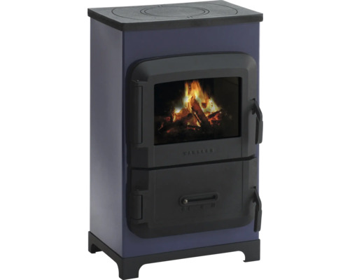 Werkstattofen Wamsler RH6F Lavendel 6 kW Holzofen mit Sichtfenster und Holzfeuer