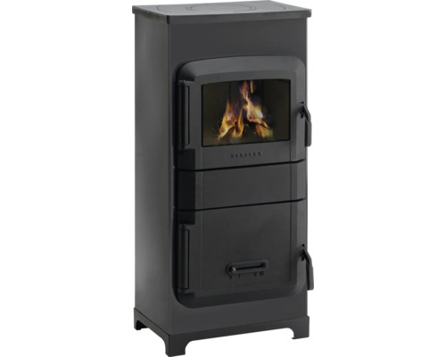 Werkstattofen Wamsler RH8F Stahl schwarz 8 kW Kaminofen mit Sichtfenster und Kochfeld