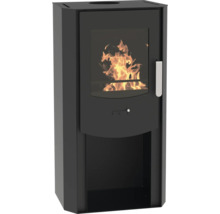 Kaminofen mit Glasfenster und Flammen