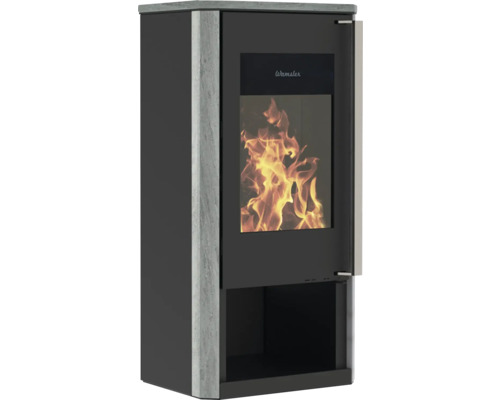 Warmluftofen mit Sichtfenster und Holzfach