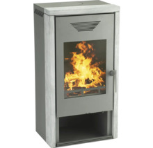 Kaminofen mit Sichtfenster und Holzfach