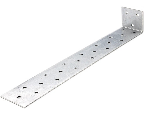 Flachstahlanker zum Einbetonieren 500 x 40 x 40 mm, sendzimirverzinkt, 1 Stück Winkelverbinder aus Metall mit Löchern für Schrauben