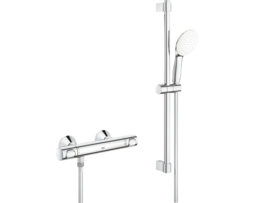 Aufputz Duscharmatur mit Brausestange und Handbrause