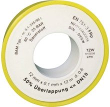 Dichtungsband mit 12 mm Breite für Gewindeabdichtung