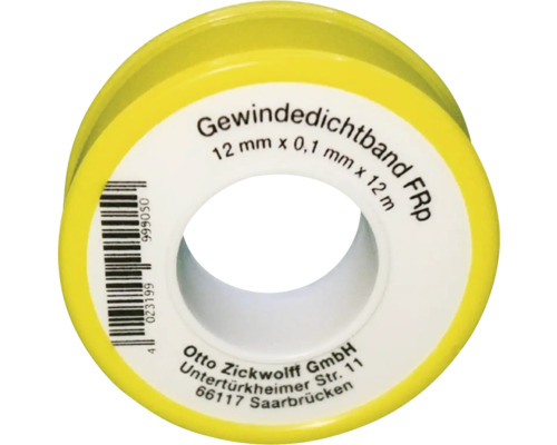 PTFE-Gewindedichtband 0,1mm stark Gewindedichtband, 12 mm x 0,1 mm x 12 m