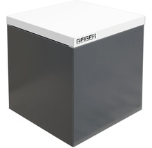 Grauer Geiger Unterschrank mit weißer Abdeckung