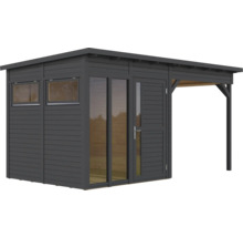 Gartenhaus aus Holz mit Fenster, Tür und Anbau