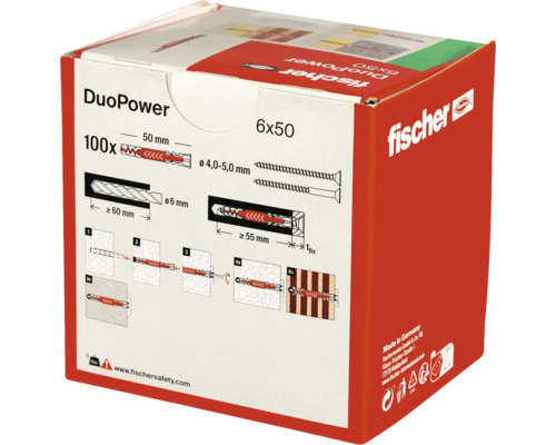 Verpackung Fischer Dübel DuoPower 6 x 50