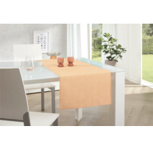 Szene mit Tisch, Stuhl, Tischläufer, Geschirr und Zimmerpflanze