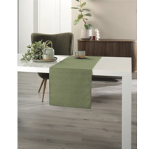 Dekorativer Tischläufer auf einem Esstisch in einem Esszimmer.