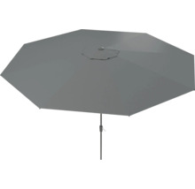 Grauer Gartenschirm mit Kurbel