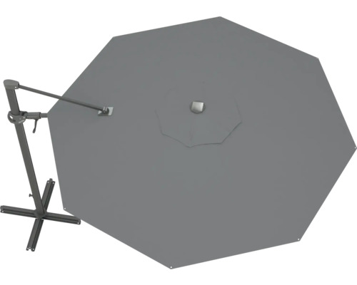 Grauer Ampelschirm mit Fuß