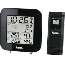 Hama Funkwetterstation mit Anzeige von Uhrzeit, Datum, Temperatur und Luftfeuchtigkeit