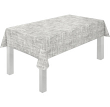 Tisch mit grauer Tischdecke