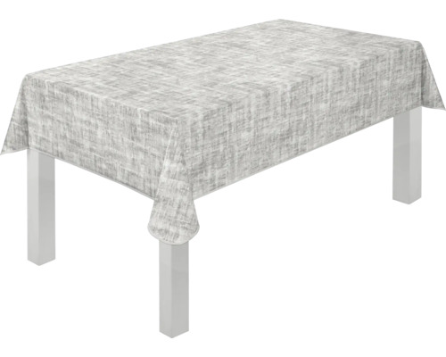 Tisch mit grauer Tischdecke