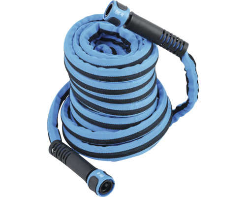 Gartenschlauch mit Textilummantelung, aufgerollt