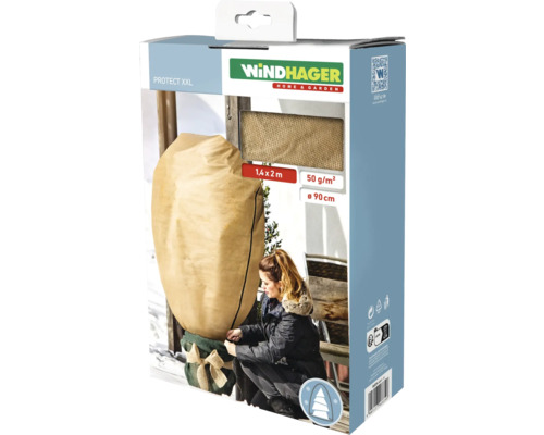 Windhager Protect XXL Pflanzenschutzverpackung mit den Maßen 1,4 x 2 Meter und einem Durchmesser von 90 Zentimetern