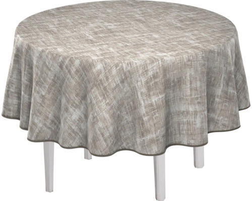 Runder Tisch mit Tischdecke