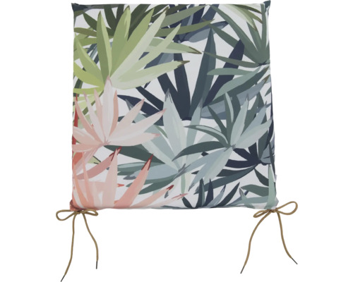 Stuhlkissen mit Pflanzenmuster und Bindebändern
