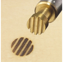 Brandstempel mit Streifenmuster