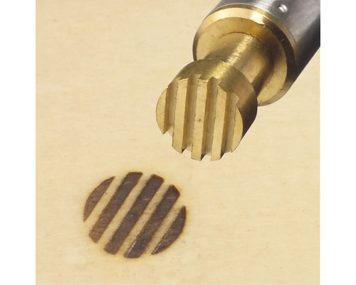 Brandstempel mit Streifenmuster