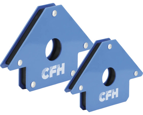 Zwei blaue magnetische Schweißwinkel