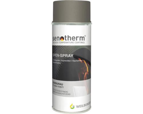 Senotherm Ofen-Spray Gussgrau für Grillgeräte, Kaminöfen, Kachelöfen und Kamineinsätze