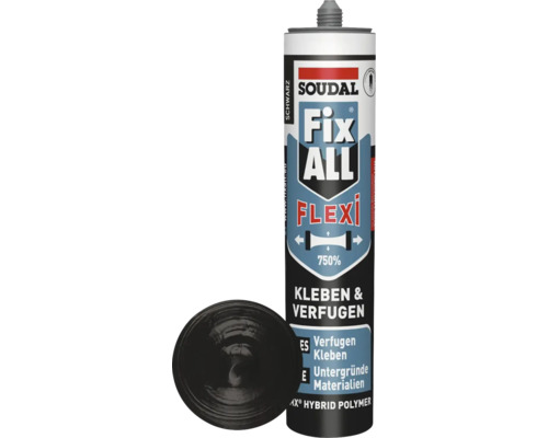 Soudal Fix ALL Flexi Montagekleber schwarz 470 g Soudal Fix ALL Flexi Dichtstoff Kartusche mit schwarzem Dichtmittel
