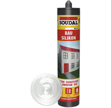 Soudal Bausilikon Kartusche, geeignet für Mauerwerk, Kunststoff, Aluminium und PVC