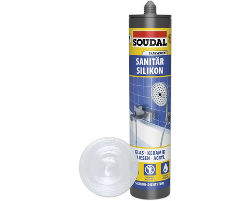 Soudal Dusche & Bad Silikon transparent 300 ml Soudal Sanitär Silikon, transparent, für Glas, Keramik, Fliesen und Acryl