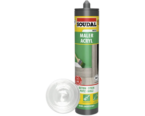 Soudal Wand & Fassade Acryl weiß 300 ml Soudal Maler Acryl Dichtstoffkartusche