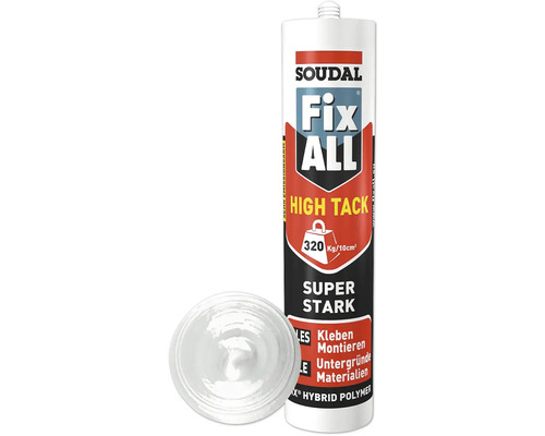 Soudal Fix All High Tack Klebstoff Kartusche mit geöffneter Düse